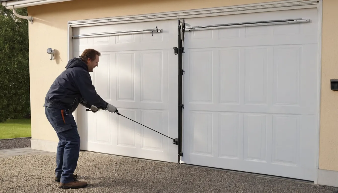 A local provider replacing a torsion spring above a garage door in Orland Park